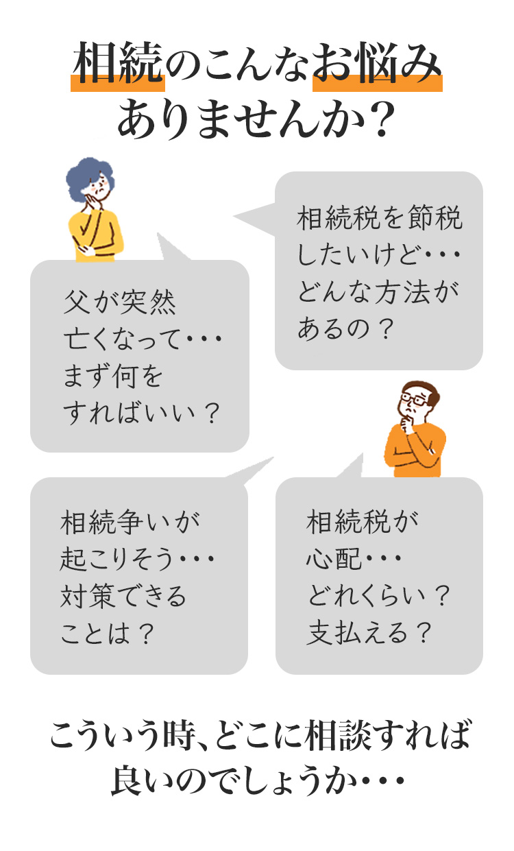 相続についてのお悩みの種類について説明している画像です